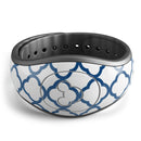 Navy & White Seamless Morocan Pattern V2 - Decal Skin Wrap Kit for the Disney Magic Band