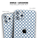 Navy & White Seamless Morocan Pattern V2 - Protective Skin Wrap & Decal – Compatible with iPhone SE to iPhone 17 Pro Max (All Models)