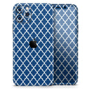 Navy & White Seamless Morocan Pattern - Protective Skin Wrap & Decal – Compatible with iPhone SE to iPhone 17 Pro Max (All Models)