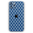 Navy & White Seamless Morocan Pattern - Protective Skin Wrap & Decal – Compatible with iPhone SE to iPhone 17 Pro Max (All Models)