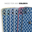 Navy & White Seamless Morocan Pattern - Protective Skin Wrap & Decal – Compatible with iPhone SE to iPhone 17 Pro Max (All Models)