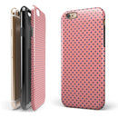 Navy Blue Micro Polka Dots Over Coral iPhone 6/6s or 6/6s Plus 2-Piece Hybrid INK-Fuzed Case