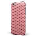 Navy Blue Micro Polka Dots Over Coral iPhone 6/6s or 6/6s Plus 2-Piece Hybrid INK-Fuzed Case