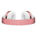 Navy Blue Micro Polka Dots Over Coral Full-Body Skin Kit for the Beats by Dre Solo 3 Wireless Headphones