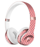 Navy Blue Micro Polka Dots Over Coral Full-Body Skin Kit for the Beats by Dre Solo 3 Wireless Headphones