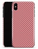Navy Blue Micro Polka Dots Over Coral - iPhone X Clipit Case