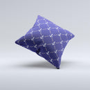 Navy Blue & White Seamless Anchor Pattern ink-Fuzed Decorative Throw Pillow