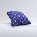 Navy Blue & White Seamless Anchor Pattern ink-Fuzed Decorative Throw Pillow