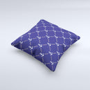 Navy Blue & White Seamless Anchor Pattern ink-Fuzed Decorative Throw Pillow