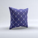 Navy Blue & White Seamless Anchor Pattern ink-Fuzed Decorative Throw Pillow