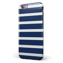 Navy Blue and White Horizontal Stripes iPhone 6/6s or 6/6s Plus 2-Piece Hybrid INK-Fuzed Case