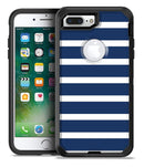 Navy Blue and White Horizontal Stripes - iPhone 7 Plus/8 Plus OtterBox Case & Skin Kits