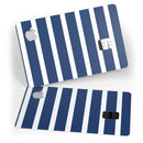 Navy Blue and White Horizontal Stripes - Premium Protective Decal Skin-Kit for the Apple Credit Card