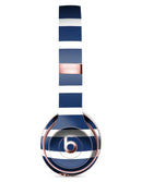 Navy Blue and White Horizontal Stripes Full-Body Skin Kit for the Beats by Dre Solo 3 Wireless Headphones