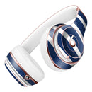 Navy Blue and White Horizontal Stripes Full-Body Skin Kit for the Beats by Dre Solo 3 Wireless Headphones