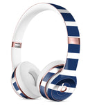 Navy Blue and White Horizontal Stripes Full-Body Skin Kit for the Beats by Dre Solo 3 Wireless Headphones