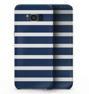 Navy Blue and White Horizontal Stripes - Samsung Galaxy S8 Full-Body Skin Kit
