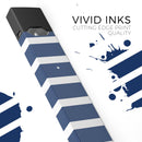 Navy Blue and White Horizontal Stripes - Premium Decal Protective Skin-Wrap Sticker compatible with the Juul Labs vaping device