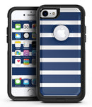 Navy Blue and White Horizontal Stripes - iPhone 7 or 8 OtterBox Case & Skin Kits