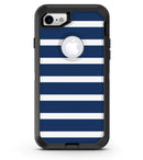 Navy Blue and White Horizontal Stripes - iPhone 7 or 8 OtterBox Case & Skin Kits