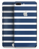Navy Blue and White Horizontal Stripes - Skin-kit for the iPhone 8 or 8 Plus
