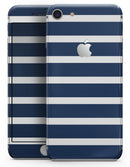 Navy Blue and White Horizontal Stripes - Skin-kit for the iPhone 8 or 8 Plus