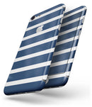 Navy Blue and White Horizontal Stripes - Skin-kit for the iPhone 8 or 8 Plus