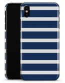 Navy Blue and White Horizontal Stripes - iPhone X Clipit Case
