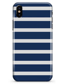 Navy Blue and White Horizontal Stripes - iPhone X Clipit Case