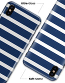 Navy Blue and White Horizontal Stripes - iPhone X Clipit Case