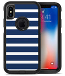Navy Blue and White Horizontal Stripes - iPhone X OtterBox Case & Skin Kits