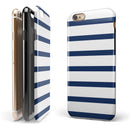 Navy Blue and White Stripes iPhone 6/6s or 6/6s Plus 2-Piece Hybrid INK-Fuzed Case