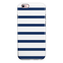 Navy Blue and White Stripes iPhone 6/6s or 6/6s Plus 2-Piece Hybrid INK-Fuzed Case