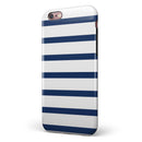 Navy Blue and White Stripes iPhone 6/6s or 6/6s Plus 2-Piece Hybrid INK-Fuzed Case