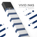 Navy Blue and White Stripes - Premium Decal Protective Skin-Wrap Sticker compatible with the Juul Labs vaping device