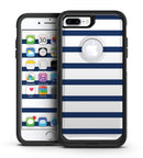 Navy Blue and White Stripes - iPhone 7 or 7 Plus Commuter Case Skin Kit