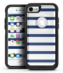 Navy Blue and White Stripes - iPhone 7 or 8 OtterBox Case & Skin Kits