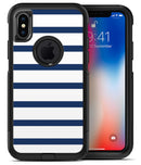 Navy Blue and White Stripes - iPhone X OtterBox Case & Skin Kits