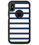 Navy Blue and White Stripes - iPhone X OtterBox Case & Skin Kits