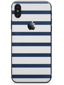 Navy Blue and White Stripes - iPhone X Skin-Kit