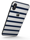 Navy Blue and White Stripes - iPhone X Skin-Kit