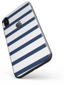 Navy Blue and White Stripes - iPhone X Skin-Kit