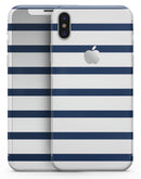 Navy Blue and White Stripes - iPhone X Skin-Kit