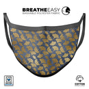 Navy Gold Foil v10 - Made in USA Mouth Cover Unisex Anti-Dust Cotton Blend Reusable & Washable Face Mask with Adjustable Sizing for Adult or Child