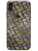 Navy Gold Foil v10 - iPhone X Skin-Kit