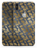 Navy Gold Foil v10 - iPhone X Skin-Kit