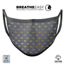 Navy Gold Foil v12 - Made in USA Mouth Cover Unisex Anti-Dust Cotton Blend Reusable & Washable Face Mask with Adjustable Sizing for Adult or Child