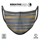 Navy Gold Foil v2 - Made in USA Mouth Cover Unisex Anti-Dust Cotton Blend Reusable & Washable Face Mask with Adjustable Sizing for Adult or Child