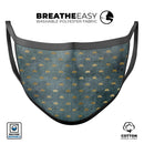 Navy Gold Foil v5 - Made in USA Mouth Cover Unisex Anti-Dust Cotton Blend Reusable & Washable Face Mask with Adjustable Sizing for Adult or Child