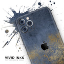 Navy Gold Foil v6 - Protective Skin Wrap & Decal – Compatible with iPhone SE to iPhone 17 Pro Max (All Models)